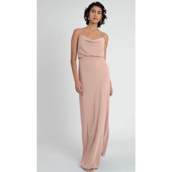 Jenny yoo Dresses & Skirts - NWT Jenny Yoo Bianca Gown Dress Whipped Apricot Pebbled Crepe Sz 10